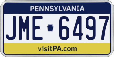 PA license plate JME6497