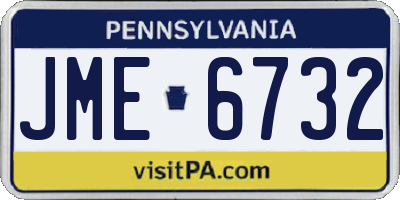 PA license plate JME6732