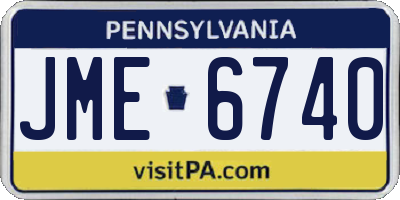 PA license plate JME6740