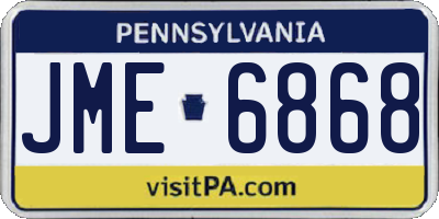 PA license plate JME6868