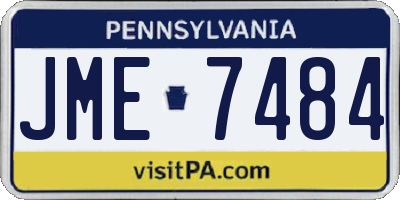 PA license plate JME7484