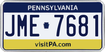 PA license plate JME7681
