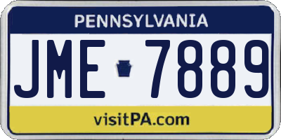PA license plate JME7889