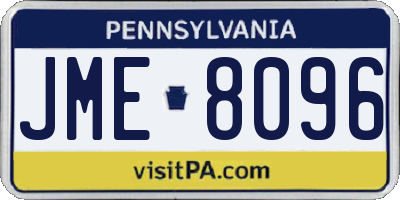 PA license plate JME8096