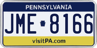 PA license plate JME8166