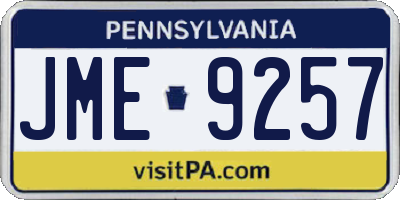 PA license plate JME9257