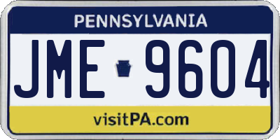 PA license plate JME9604