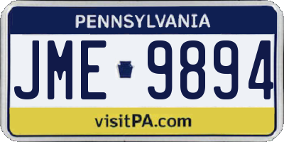 PA license plate JME9894