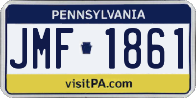 PA license plate JMF1861