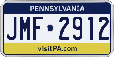 PA license plate JMF2912