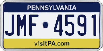 PA license plate JMF4591