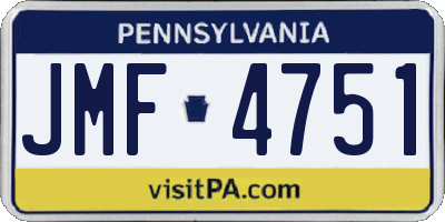 PA license plate JMF4751