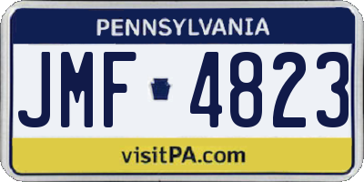 PA license plate JMF4823