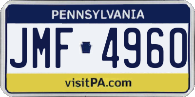 PA license plate JMF4960