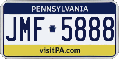 PA license plate JMF5888