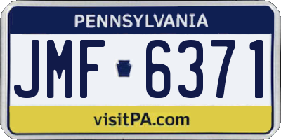 PA license plate JMF6371