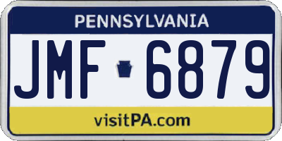 PA license plate JMF6879