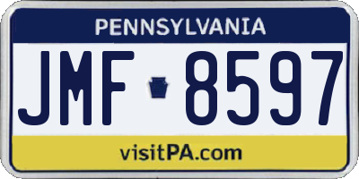 PA license plate JMF8597