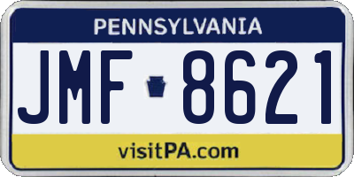 PA license plate JMF8621