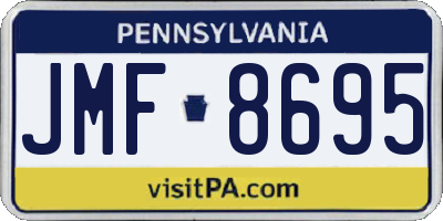 PA license plate JMF8695