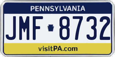 PA license plate JMF8732