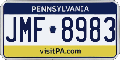 PA license plate JMF8983