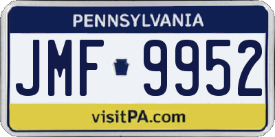PA license plate JMF9952