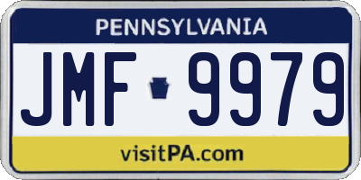 PA license plate JMF9979