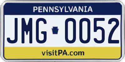 PA license plate JMG0052