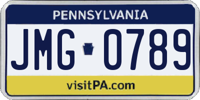 PA license plate JMG0789
