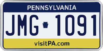 PA license plate JMG1091