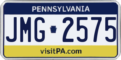 PA license plate JMG2575