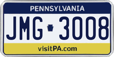 PA license plate JMG3008