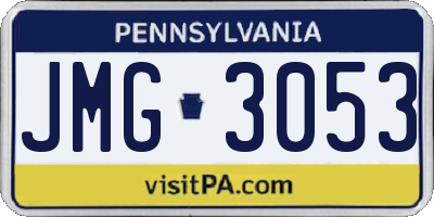 PA license plate JMG3053