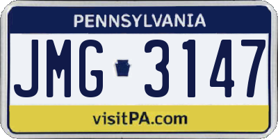 PA license plate JMG3147