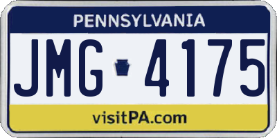 PA license plate JMG4175