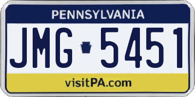 PA license plate JMG5451