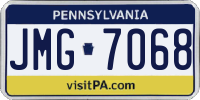 PA license plate JMG7068