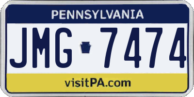 PA license plate JMG7474