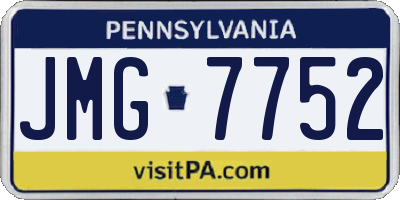 PA license plate JMG7752