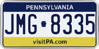 PA license plate JMG8335