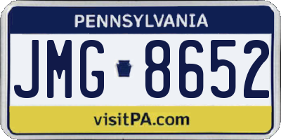 PA license plate JMG8652