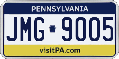 PA license plate JMG9005
