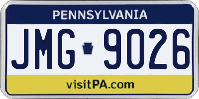 PA license plate JMG9026