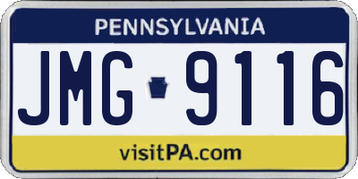 PA license plate JMG9116