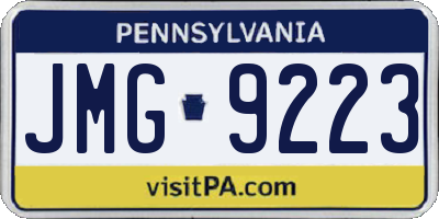 PA license plate JMG9223