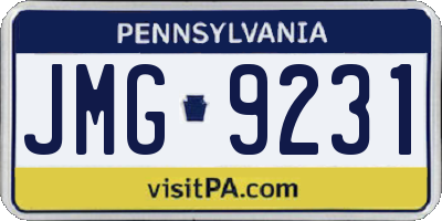 PA license plate JMG9231