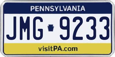 PA license plate JMG9233