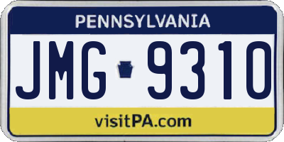 PA license plate JMG9310