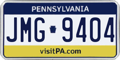 PA license plate JMG9404
